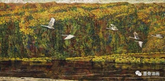 黑龙江金秋 82cm×165cm 油彩·麻布 1978年 四人作品联展 （1981）