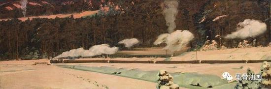 　　春到兴安岭 60cm×180cm 油彩·麻布 1972年 纪念《毛泽东在延安文艺座谈会上的讲话》发表30周年全国美展（1972）