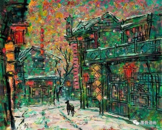 黑狗系列--除夕夜之二 73cm×91cm 油彩·麻布 2006年