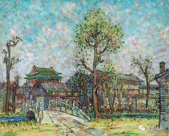 京华遗韵系列--夏午 80.3cm×100.8cm 油彩·麻布 1991年