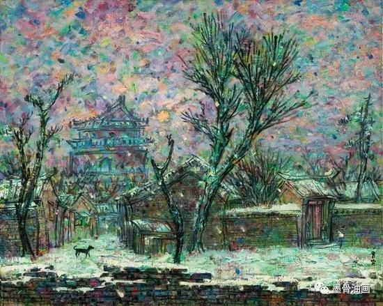 黑狗系列--黑狗 80.3cm×100.8cm 油彩·麻布 1996年 《美术》1997年第1期封面局部，封二