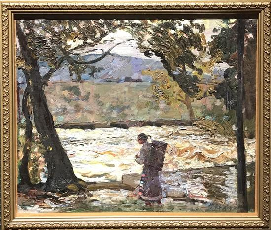 艾轩《卓克基河》1975年25x30cm布面油画