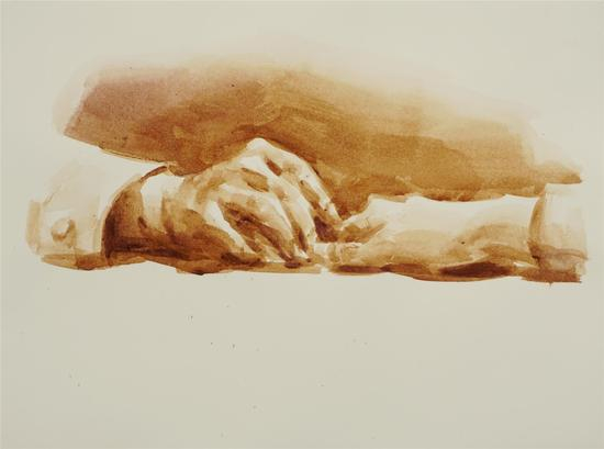 手谱ll 3828cm，纸上丙烯，2016。作者：陶大珉