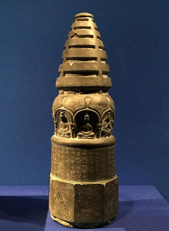 高善穆造佛塔，北凉承玄元年（428年），酒泉石佛湾子出土，甘肃省博物馆藏