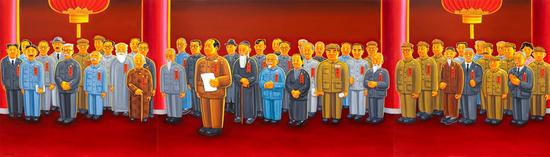 24-《开国群英图》布面油画，200×700cm，2009年