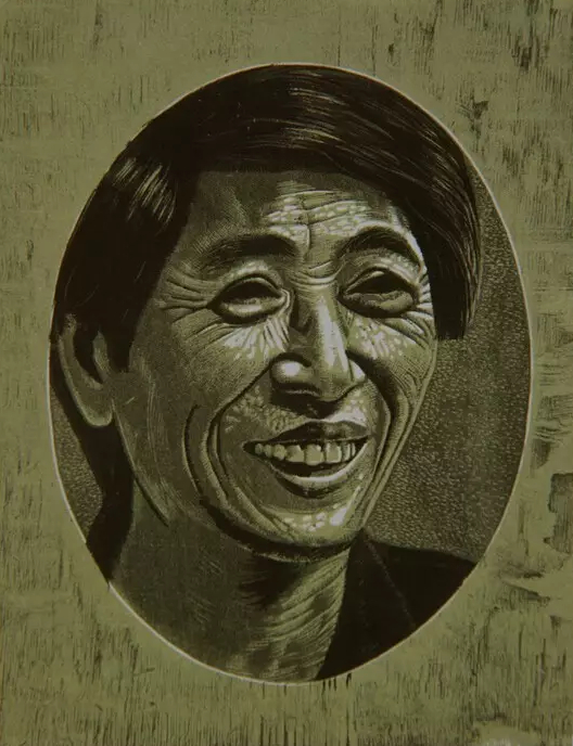 近距离之谭权书先生 木刻版画 31.8x24.7cm 1991年