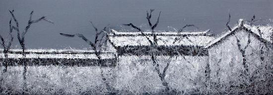 江南-切片系列-162 39x106cm 纸本油画 2017