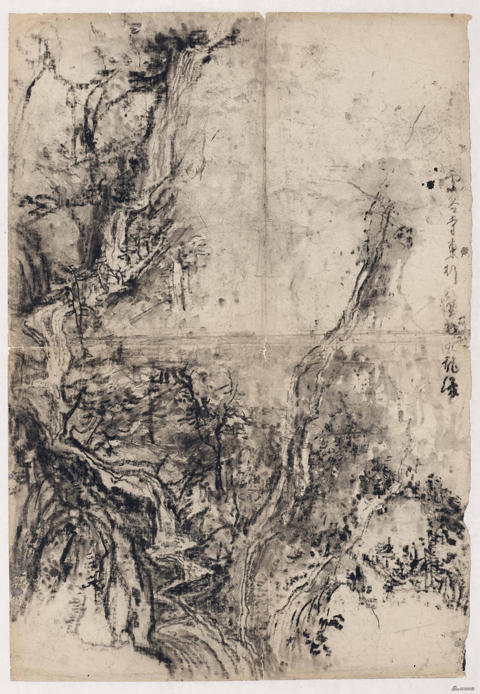 黄山纪 79.5x55cm 1979年 炭笔纸本