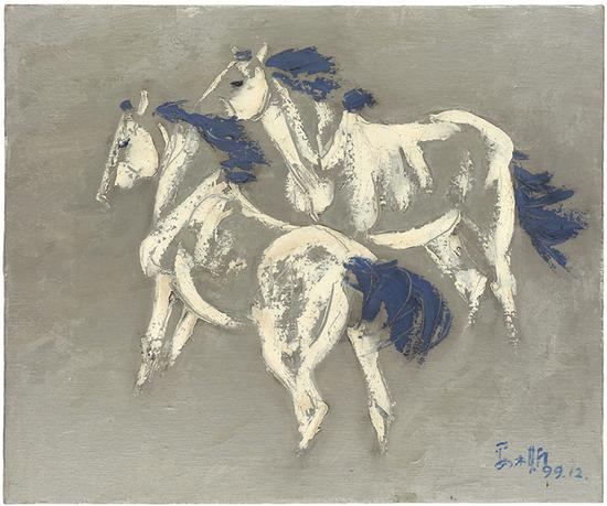 蓝鬃马50X60，1999年