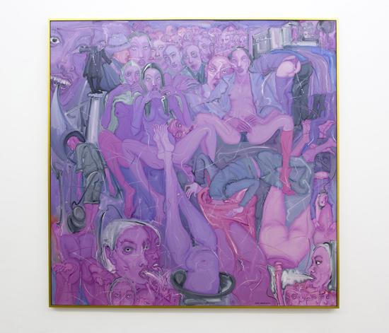 　　为一个淫幻制造者所保留的剧目 NO.12，布⾯面油画，A Repertoire for a Pornographomania NO.12，oil on canvas，280 x 280cm，2014
