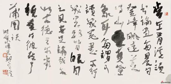 王迎春作品《石溪题画句》 80cm × 25cm 2017