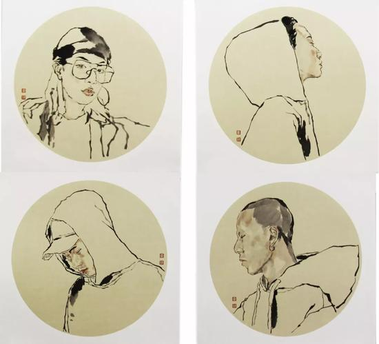 《听》 50cm×50cm×4 2018年