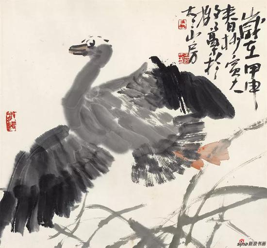王迎春作品《振翮》45cm × 48cm 2004