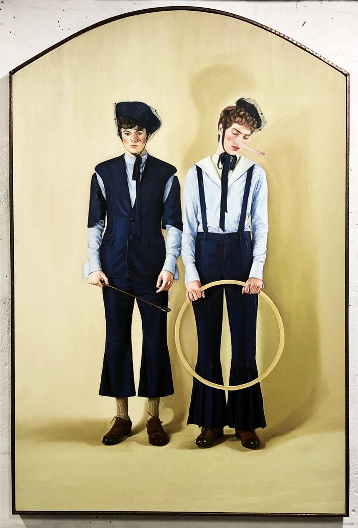 《书信—匹诺曹与少年》，200×133，布面油画，2019