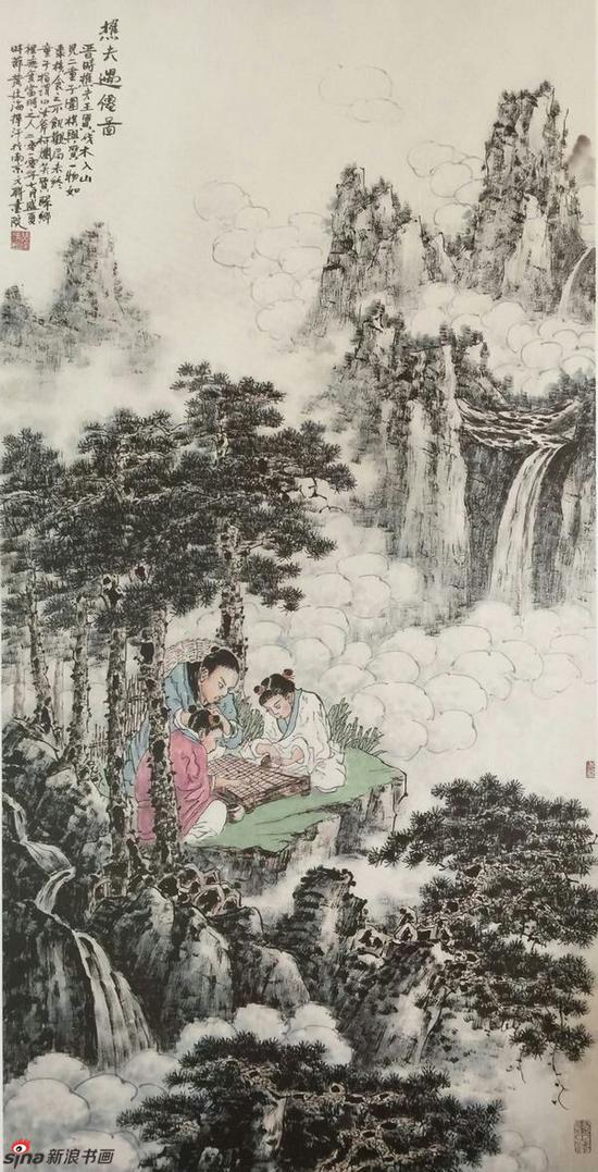 《樵夫遇仙图》，69cmX136cm，2010年，黄廷海作