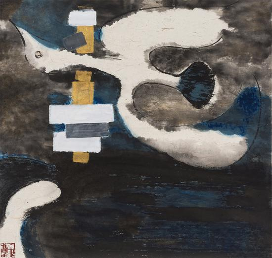 岛子 天命·雅各之梯 纸本水墨设色 70x74.5cm 2009