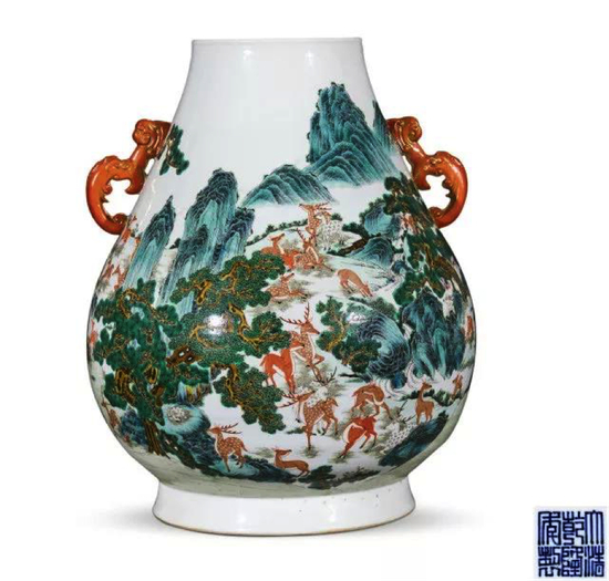 北京华辰2018春拍清乾隆粉彩双耳百鹿尊_手机新浪网 