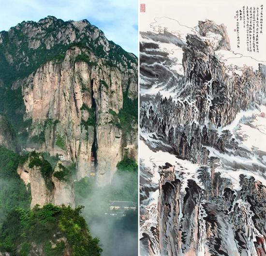 雁荡山（左）与本作