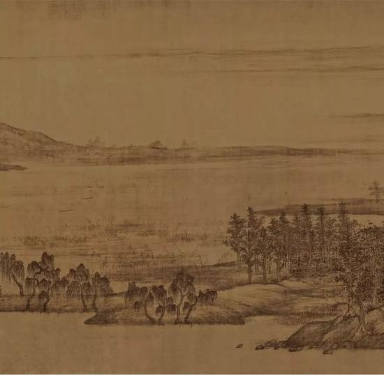 五代 董源《夏景山口待渡图》卷（局部）