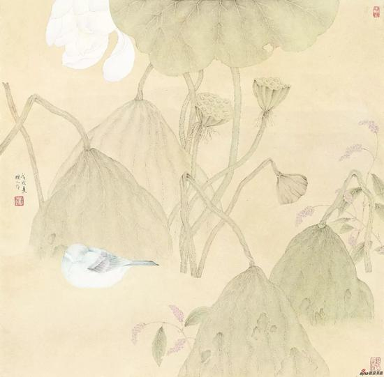 张琪儿-寒香映水风-纸本设色-69cm-69cm
