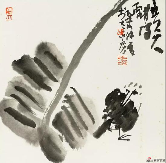 王迎春作品《聆雨》 34cm × 35cm 2017