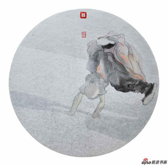 李亚光《暖月》33X33cm 中国画 银卡设色 2017