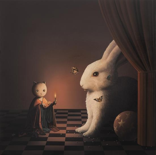 张凯 寻觅或遇见你100×100cm布面油画2014