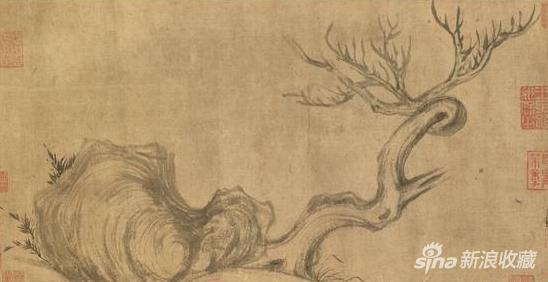 《木石图》画心部分