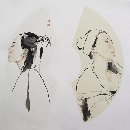 《听 No.1》 67cm×33cm×2 2018年