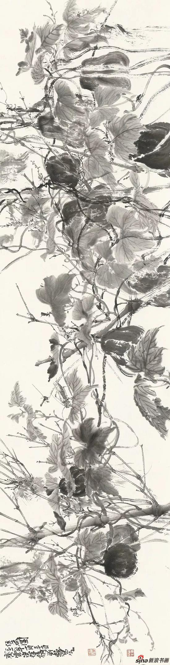 [横屏欣赏] 齐云•杂花系列之十四 35×139cm 2018年 纸本