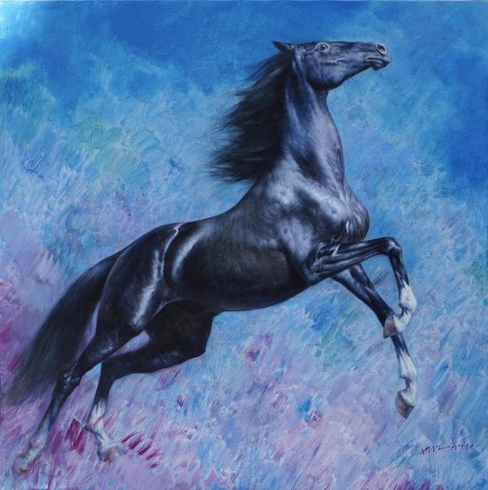 黑马之飞天120x120cm