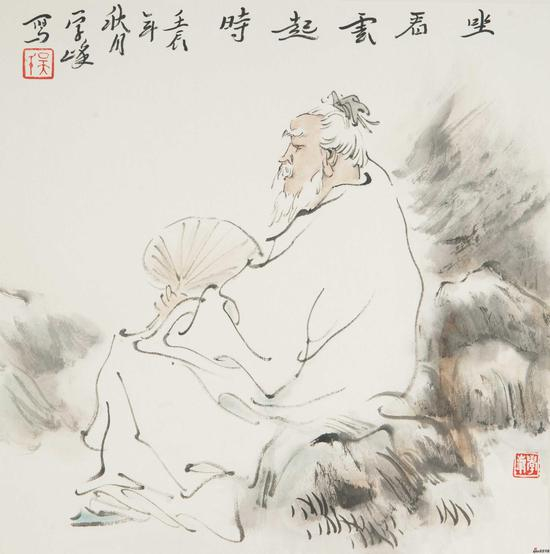 吴学峰作品《坐看云起时》34X34cm 2012年