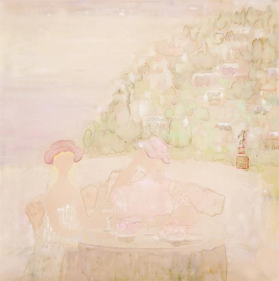摩纳哥的夏天 杨缨 绢本设色 40X40cm 2007
