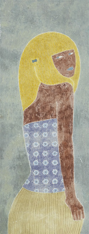 蓬蓬的黄头发-郭海潮-纸本设色-35cmx90cm-2014