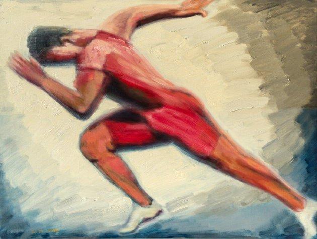 海铨作品《运动是沉睡的形式》，布面油画，2023年