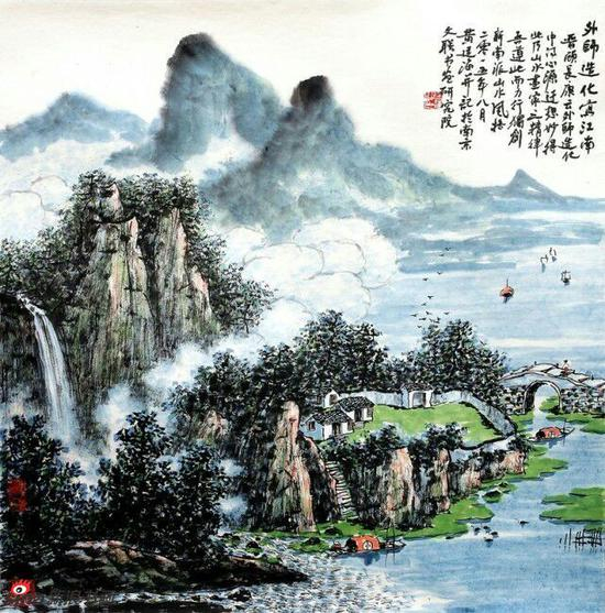 《外师造化写江南》，69cmx69cm，2013年，黄廷海作