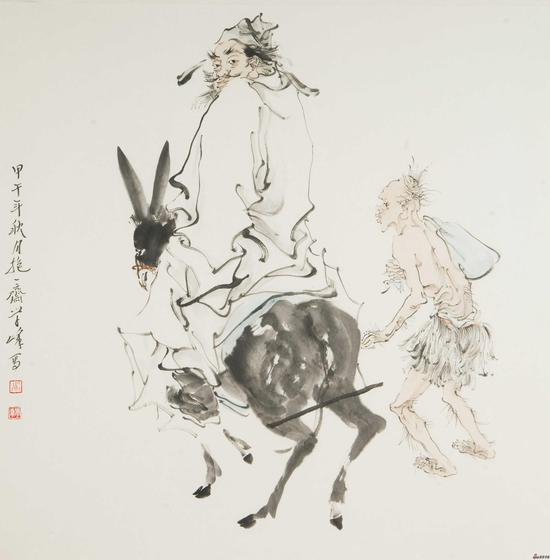 吴学峰作品《钟馗巡察图》68X68cm 2014年