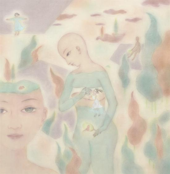 《虚之悟之四》57cmx57cm 纸本彩绘 2018年