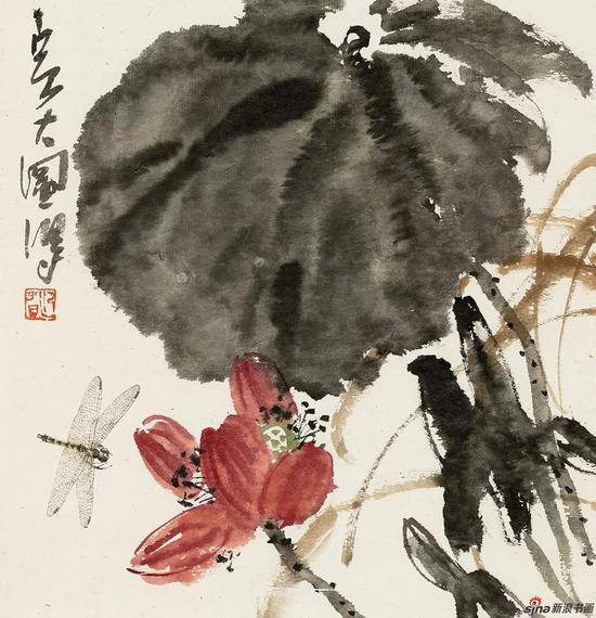 王迎春作品《红莲》49cm × 49.5cm 2015