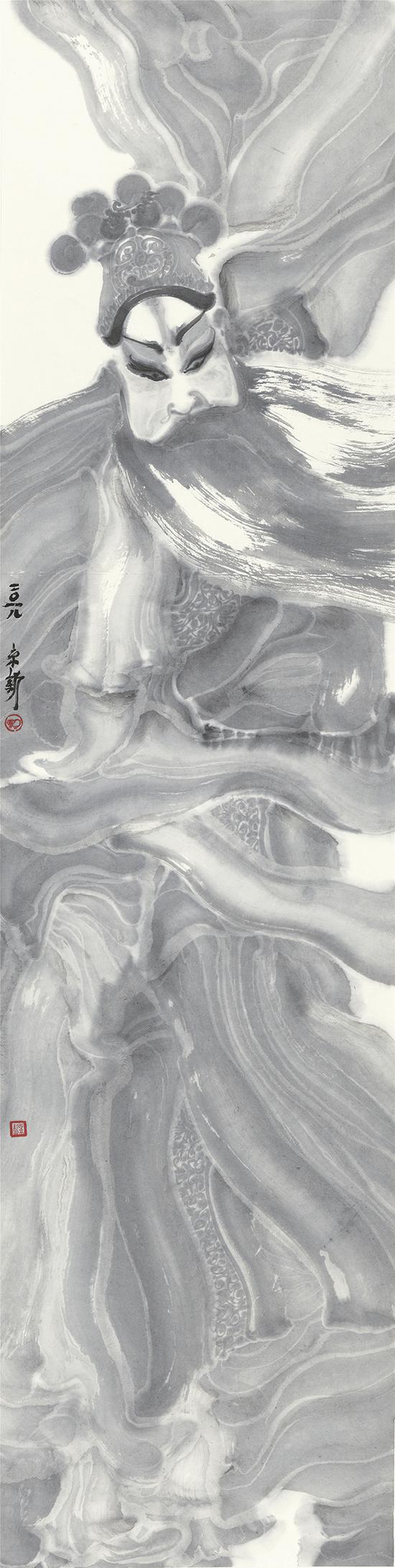 周京新 角色-14 137×35cm 纸本水墨 2018