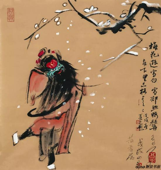  高多 梅花逊雪白 37x35cm 纸本设色 2018年