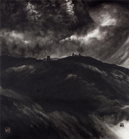 姬子作品 混元系列之三，90×96cm，纸本水墨，2010