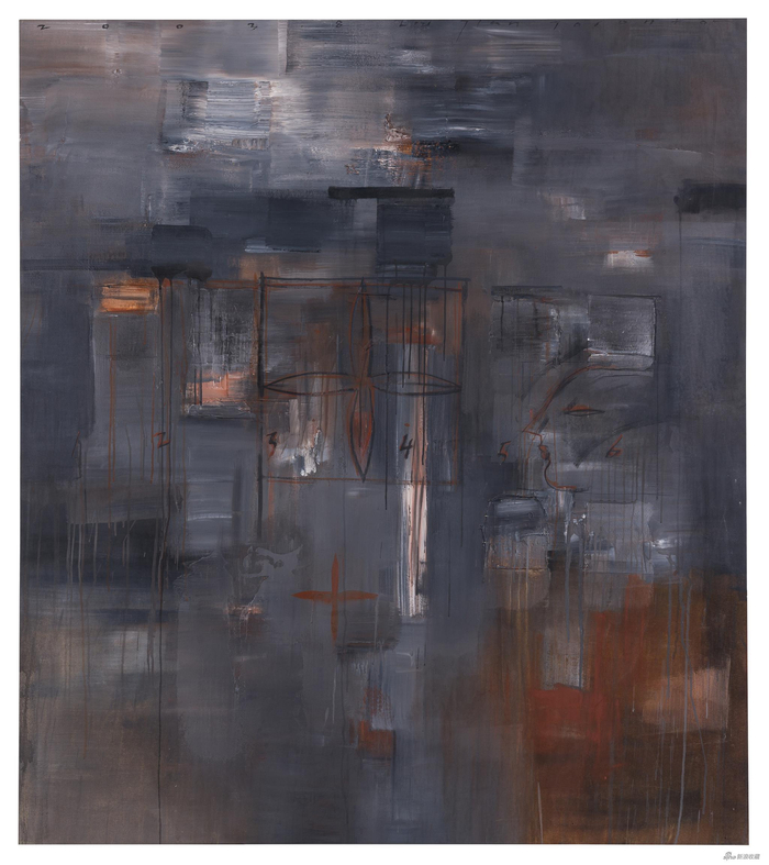 刘坚，无题，布面丙烯，157X178cm ，2002年