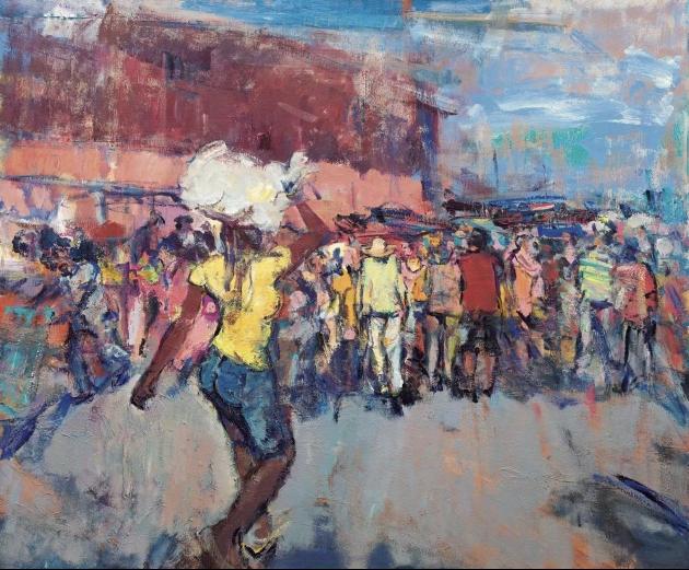 石煜 《圣何塞集市》 180x200cm 布面油画