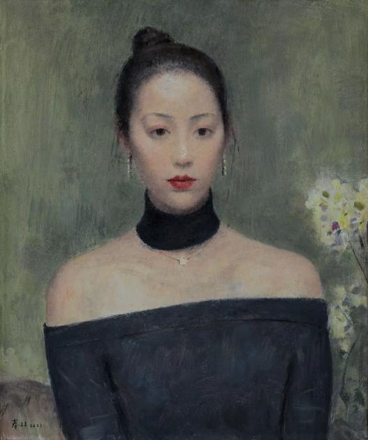 朱春林 礼服 60x50cm 布面丙烯 2021年
