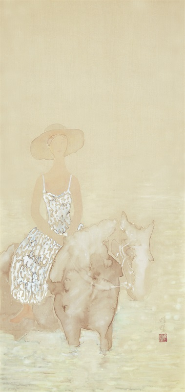 骑马的少女（之一） 杨缨 绢本设色 50X100cm 2007 