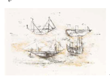 赵无极 （ 1921 - 2013 ） 航船 纸本 石版画E.A 50×65 cm （ 1953 ）