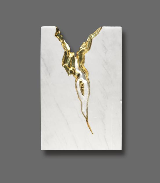 金石山水3 金箔40x30x5cm 2015.7