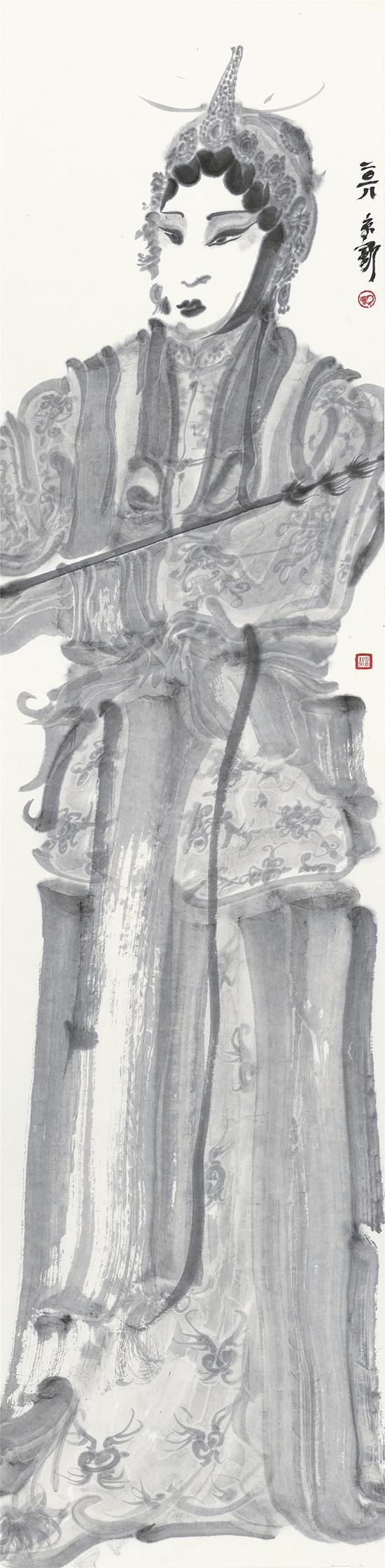 周京新 角色-6 137×34cm 纸本水墨 2018