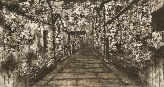逝色·余天灯巷Lost the color·Suzhou old stree（布面丙烯）150 x80cm2015